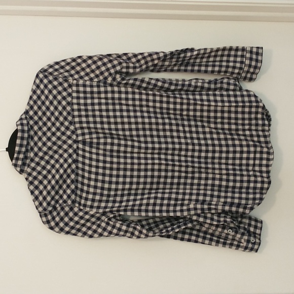 Wrangler blue white checkered flannel button front shirt - Picture 5 of 5